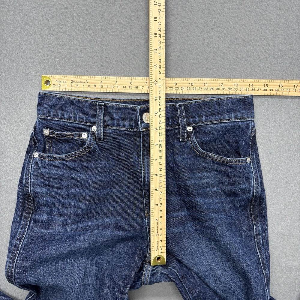 AYR The Legend Jeans Womens 27S Dark Wash Blue High Rise Straight Leg USA Made - Picture 5 of 14